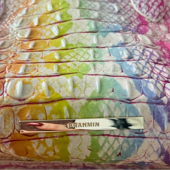 BRAHMIN Melbourne Collection Spencer Rainbow Snake Print Weekender Bag - Picture 6 of 6